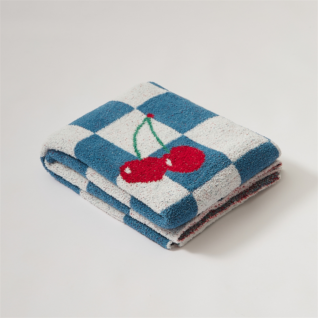 暖绵绵 2025新款半边绒小樱桃毛毯 新品樱洛系列 （最低零售价：173元） 樱洛蓝色