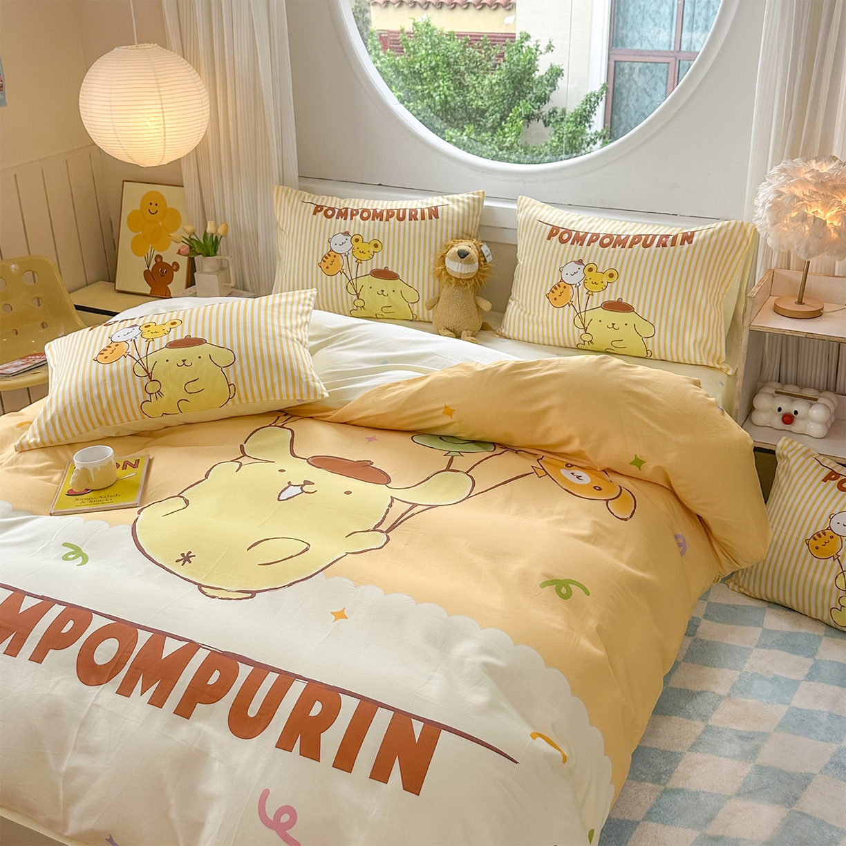 91家纺网 家纺一手货源 找家纺 玉元坊 2025新款正版授权三丽鸥系列全棉纯棉三四件套 基础款 奶黄包布丁狗-基础款