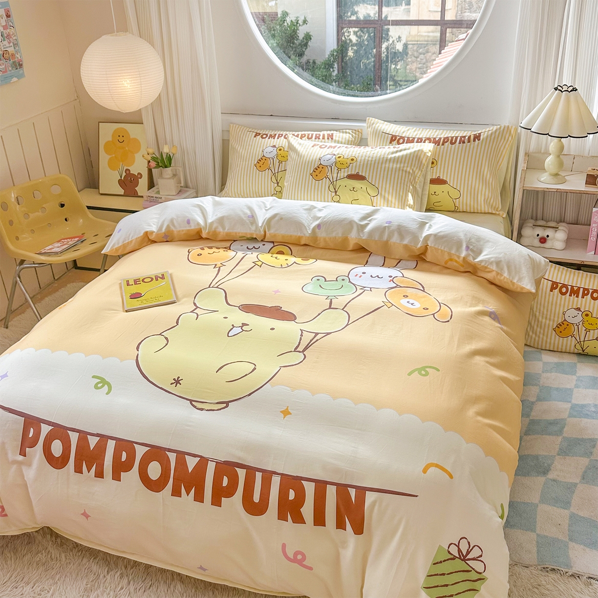 91家纺网 家纺一手货源 找家纺 玉元坊 2025新款正版授权三丽鸥系列全棉纯棉三四件套 基础款 奶黄包布丁狗-基础款