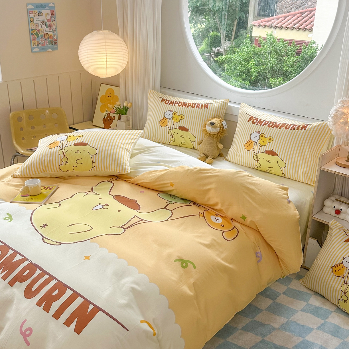 91家纺网 家纺一手货源 找家纺 玉元坊 2025新款正版授权三丽鸥系列全棉纯棉三四件套 基础款 奶黄包布丁狗-基础款