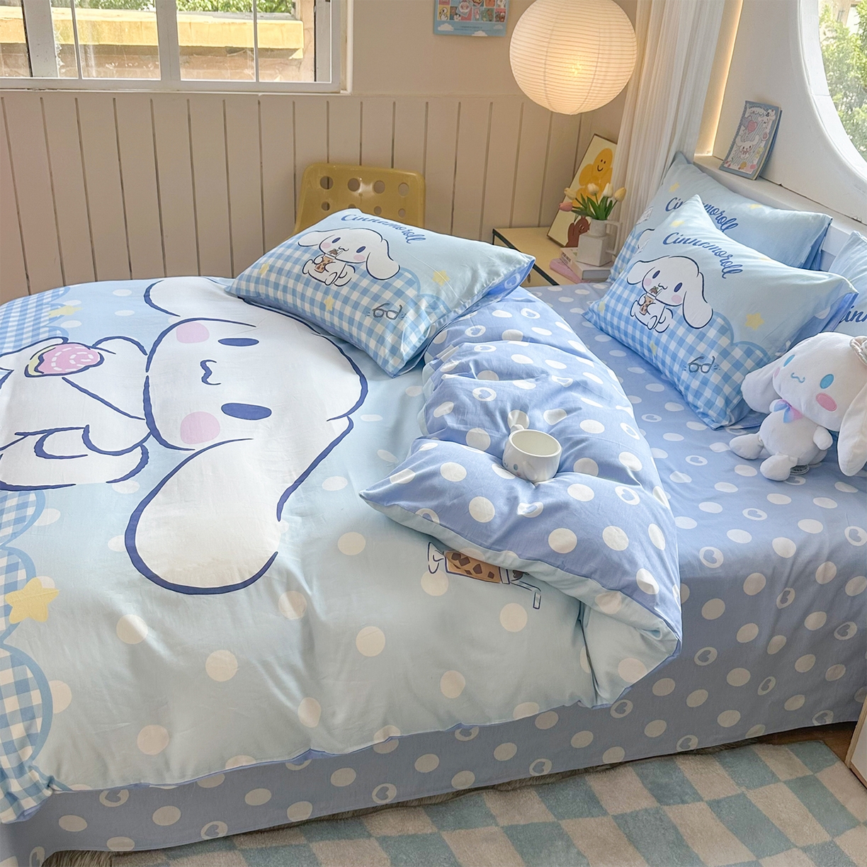 91家纺网 家纺一手货源 找家纺 玉元坊 2025新款正版授权三丽鸥系列全棉纯棉三四件套 基础款 奶芙玉桂狗-基础款