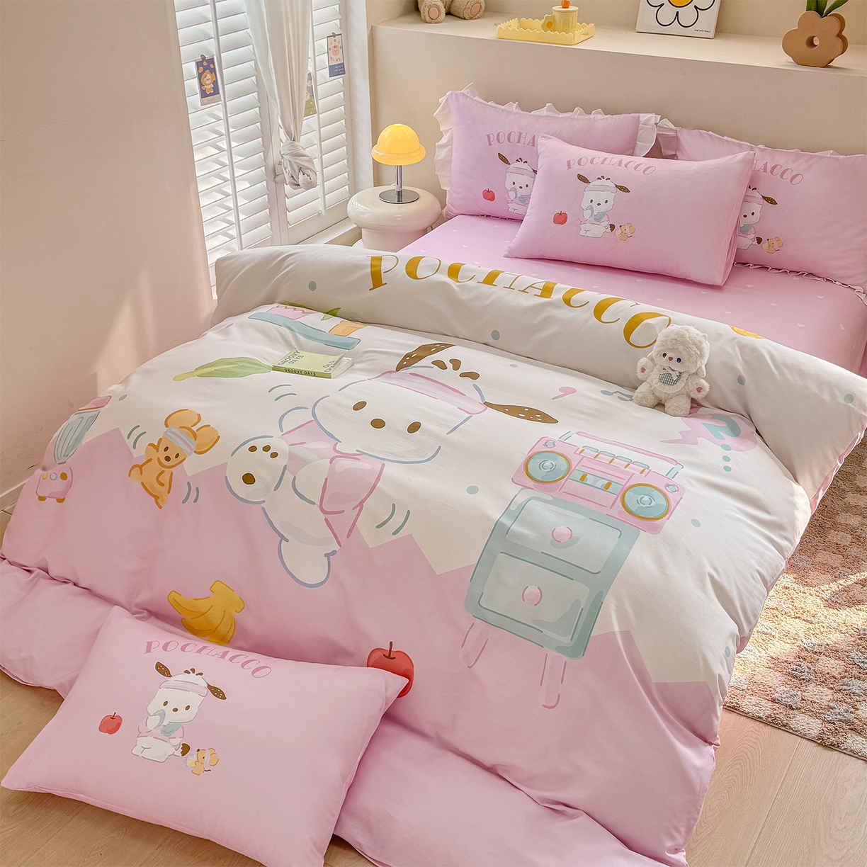 91家纺网 家纺一手货源 找家纺 玉元坊 2025新款正版授权三丽鸥系列全棉纯棉三四件套 基础款 活力帕恰狗-基础款