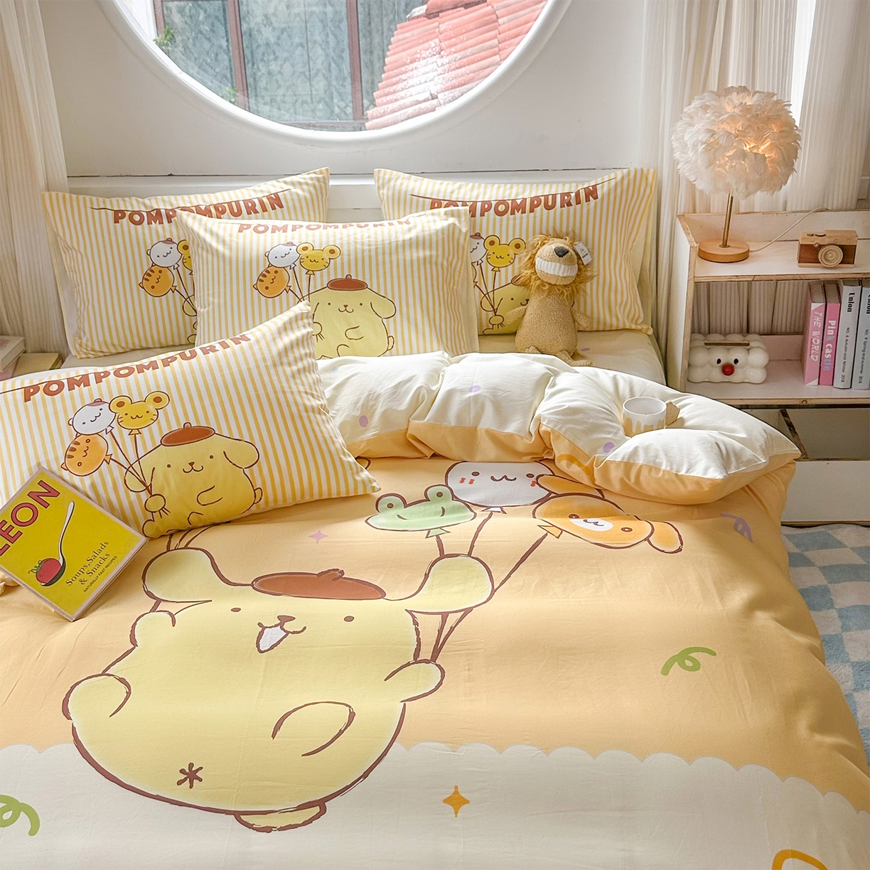 91家纺网 家纺一手货源 找家纺 玉元坊 2025新款正版授权三丽鸥系列全棉纯棉三四件套 基础款 奶黄包布丁狗-基础款