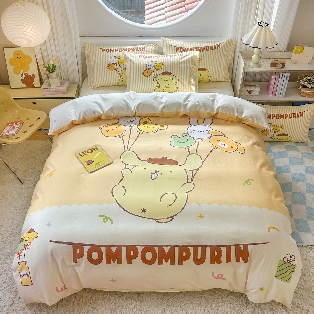 91家纺网 家纺一手货源 找家纺 玉元坊 2025新款正版授权三丽鸥系列全棉纯棉三四件套 基础款 奶黄包布丁狗-基础款