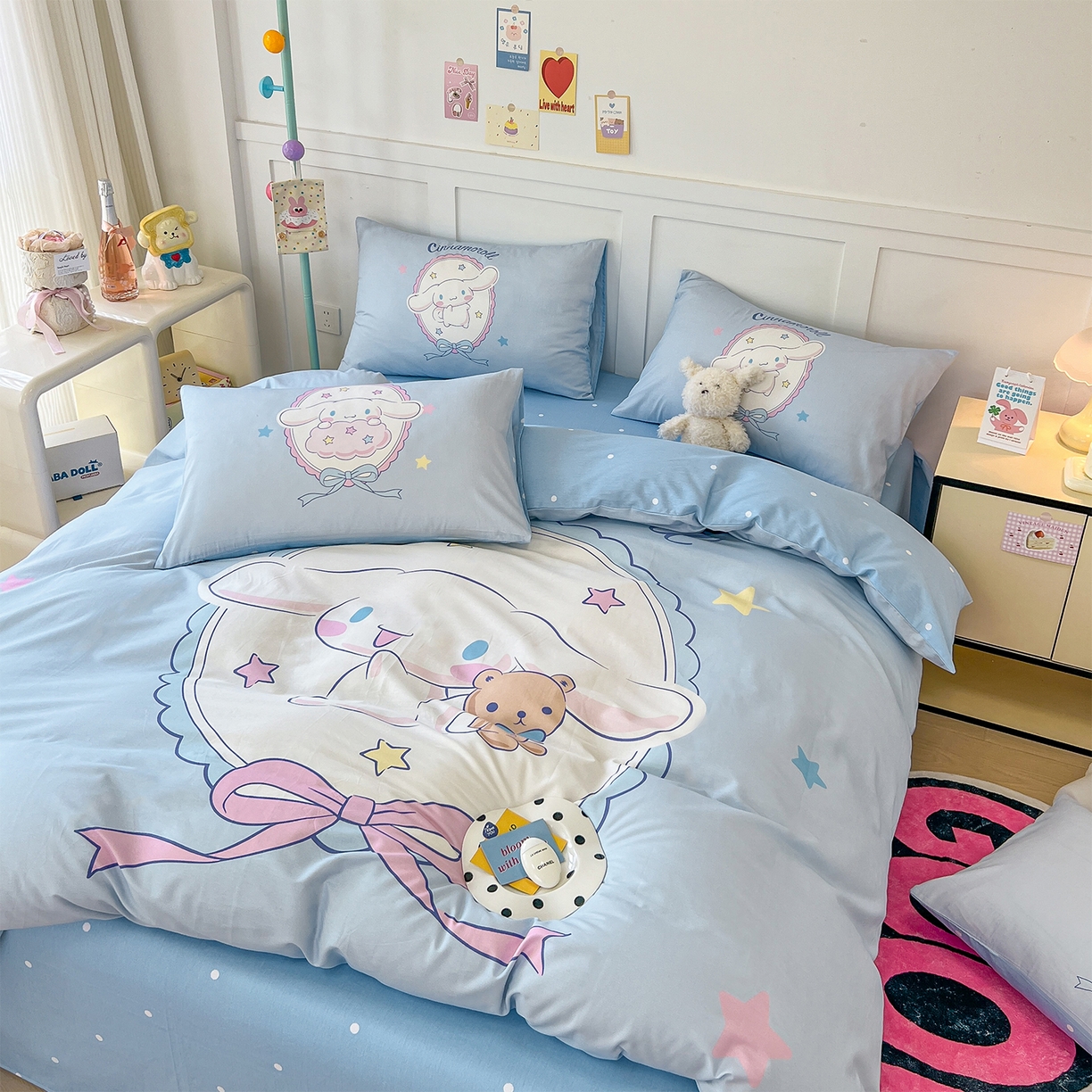 91家纺网 家纺一手货源 找家纺 玉元坊 2025新款正版授权三丽鸥系列全棉纯棉三四件套 基础款 大耳兔-基础款