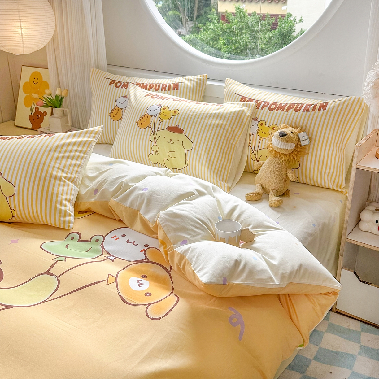 91家纺网 家纺一手货源 找家纺 玉元坊 2025新款正版授权三丽鸥系列全棉纯棉三四件套 基础款 奶黄包布丁狗-基础款