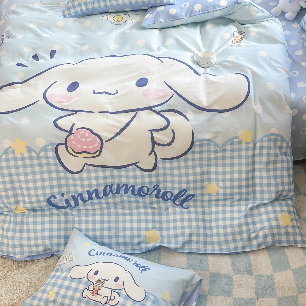 91家纺网 家纺一手货源 找家纺 玉元坊 2025新款正版授权三丽鸥系列全棉纯棉三四件套 基础款 奶芙玉桂狗-基础款