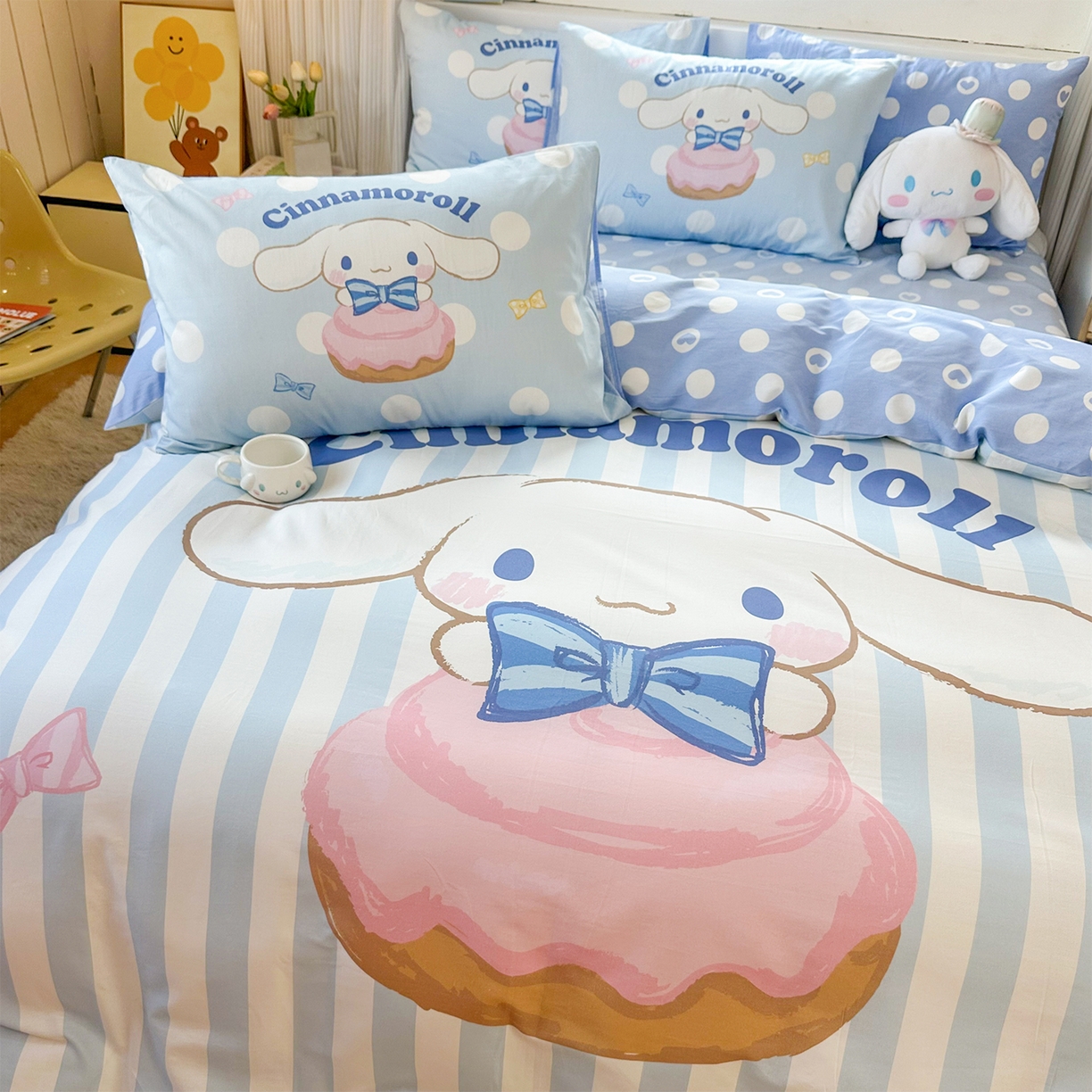 91家纺网 家纺一手货源 找家纺 玉元坊 2025新款正版授权三丽鸥系列全棉纯棉三四件套 基础款 领带玉桂狗-基础款