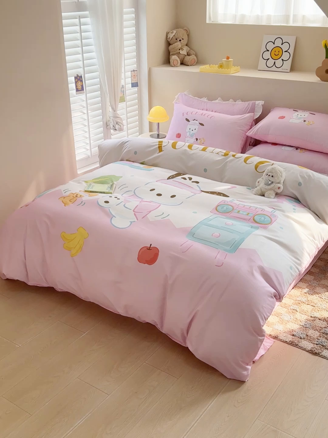 91家纺网 家纺一手货源 找家纺 玉元坊 2025新款正版授权三丽鸥系列全棉纯棉三四件套 基础款 活力帕恰狗-基础款