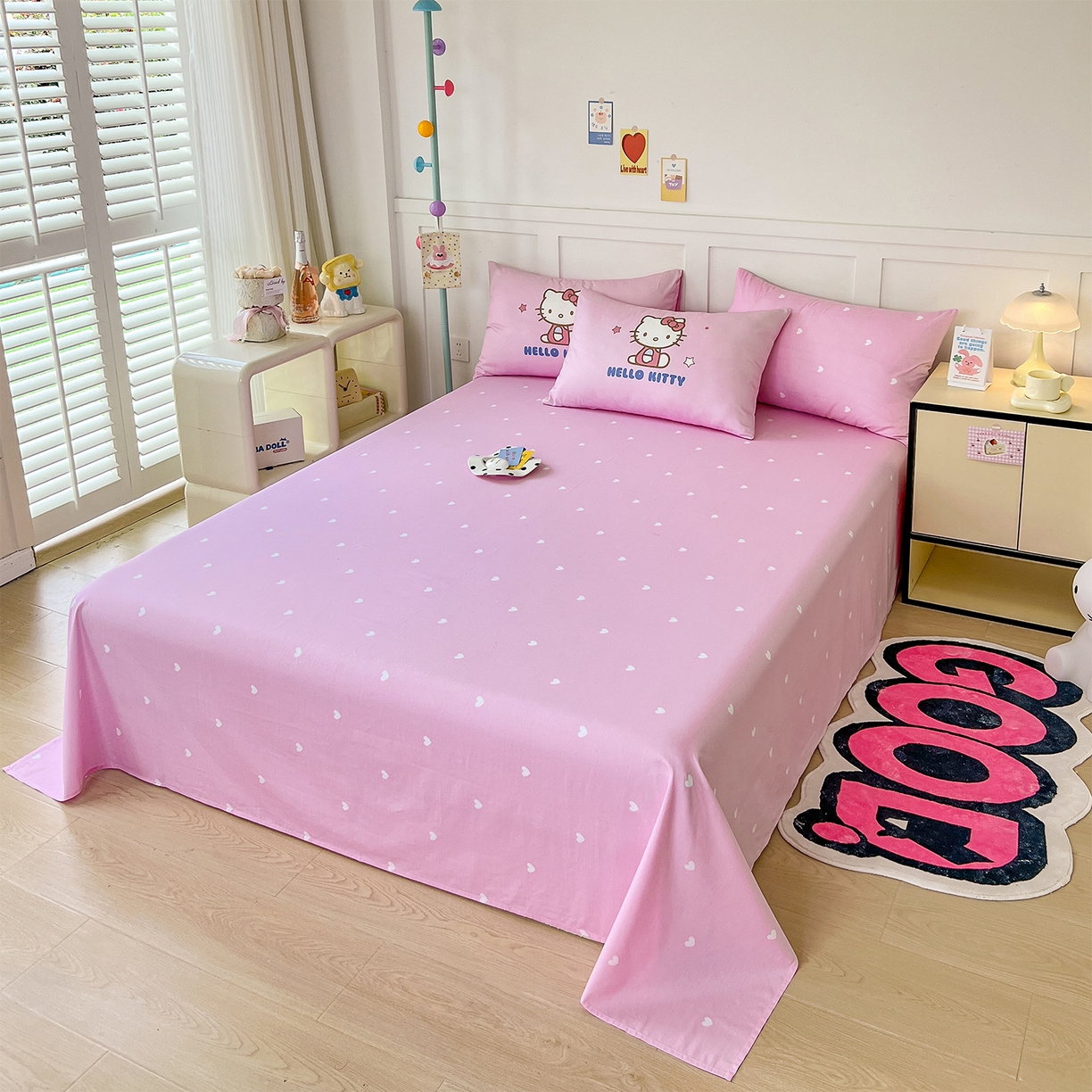 91家纺网 家纺一手货源 找家纺 玉元坊 2025新款正版授权三丽鸥系列全棉纯棉三四件套 基础款 凯蒂-基础款