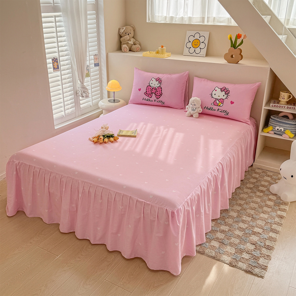 91家纺网 家纺一手货源 找家纺 玉元坊 2025新款正版授权三丽鸥系列全棉纯棉三四件套 基础款 凯蒂宝贝-基础款