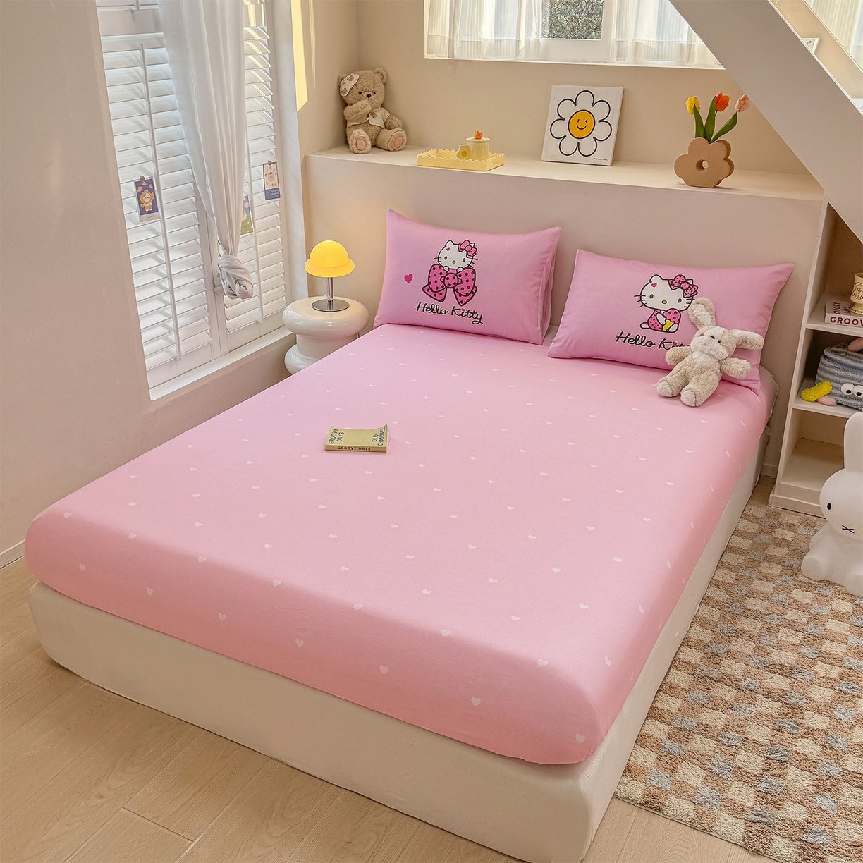 91家纺网 家纺一手货源 找家纺 玉元坊 2025新款正版授权三丽鸥系列全棉纯棉三四件套 基础款 凯蒂宝贝-基础款