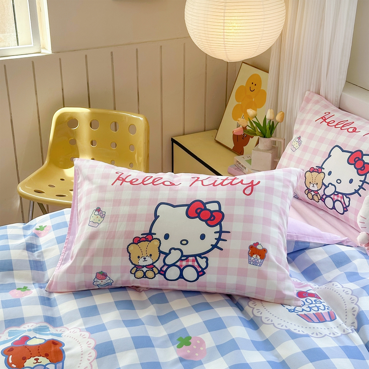 91家纺网 家纺一手货源 找家纺 玉元坊 2025新款正版授权三丽鸥系列全棉纯棉三四件套 基础款 凯蒂猫和熊-基础款