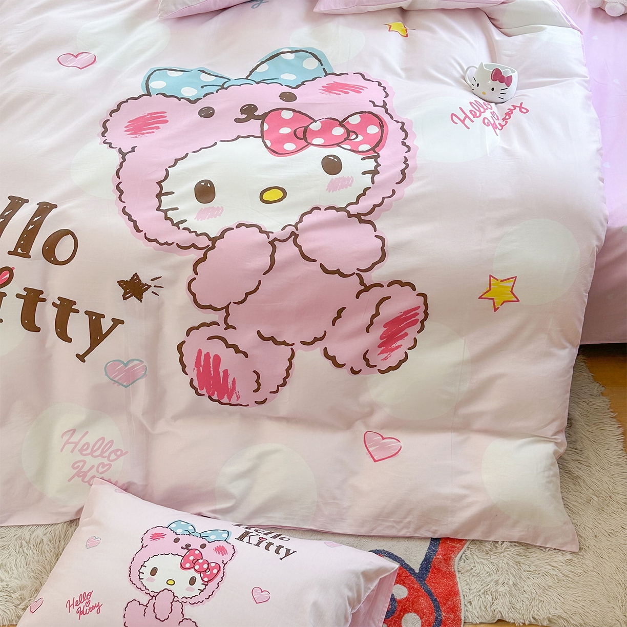 91家纺网 家纺一手货源 找家纺 玉元坊 2025新款正版授权三丽鸥系列全棉纯棉三四件套 基础款 宝宝凯蒂猫-基础款