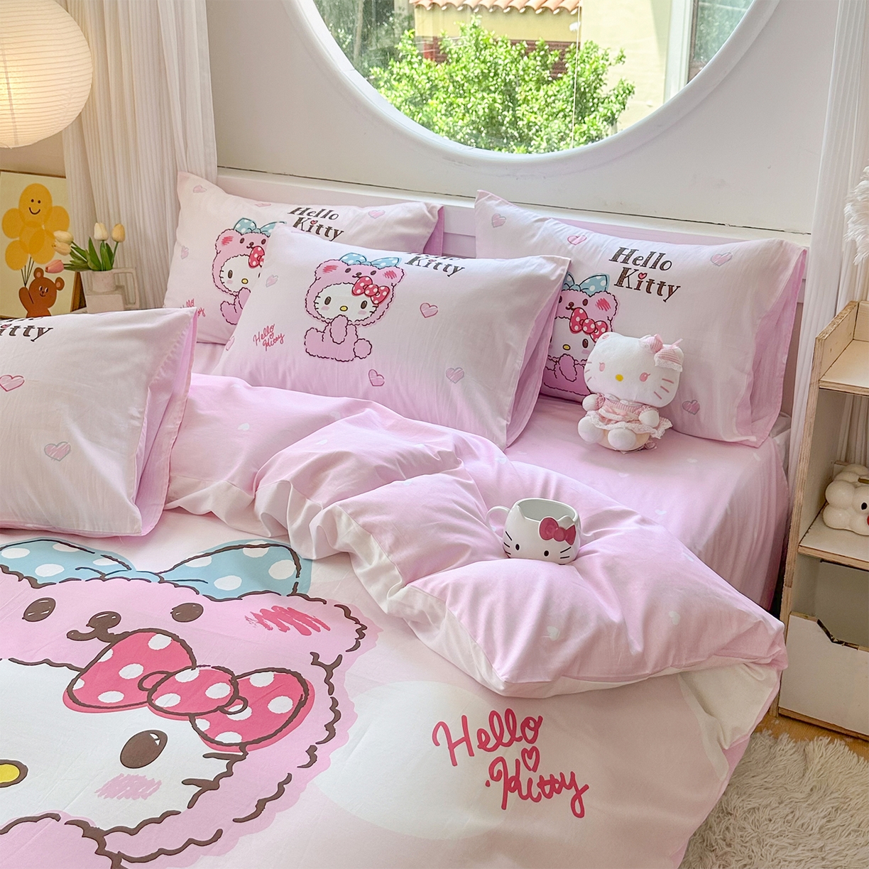 91家纺网 家纺一手货源 找家纺 玉元坊 2025新款正版授权三丽鸥系列全棉纯棉三四件套 基础款 宝宝凯蒂猫-基础款