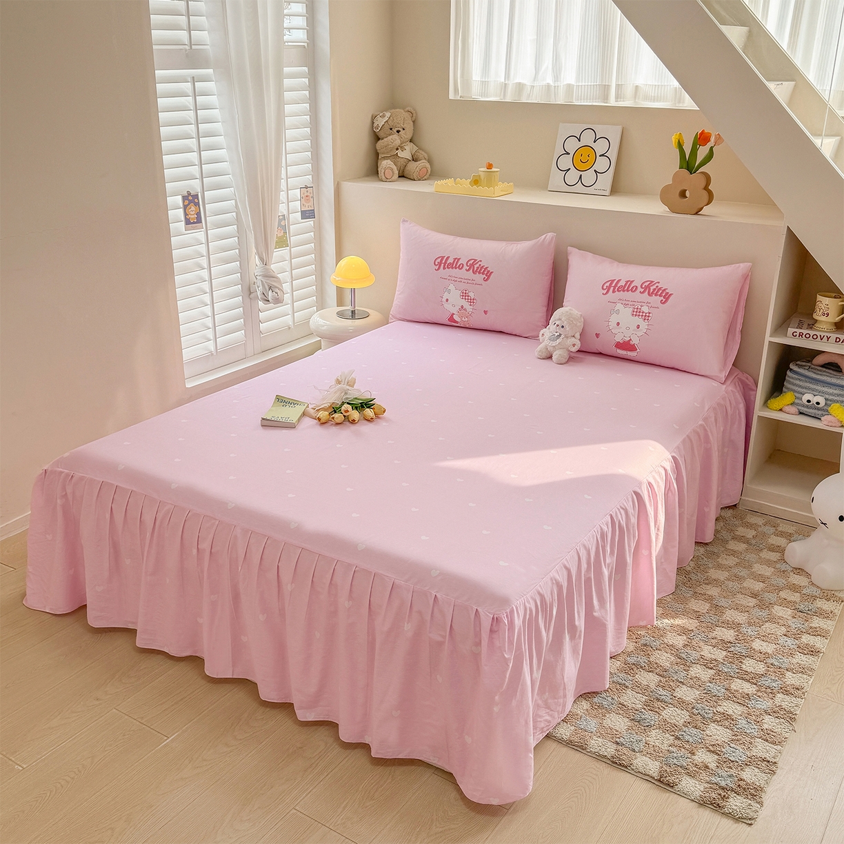 91家纺网 家纺一手货源 找家纺 玉元坊 2025新款正版授权三丽鸥系列全棉纯棉三四件套 基础款 心动凯蒂-基础款