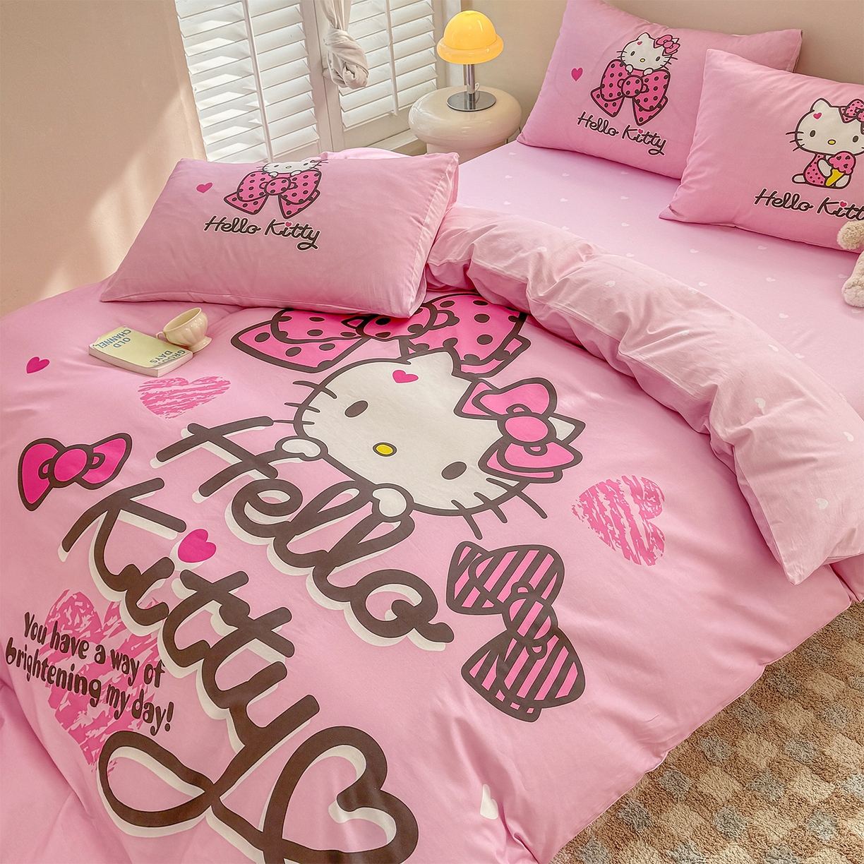 91家纺网 家纺一手货源 找家纺 玉元坊 2025新款正版授权三丽鸥系列全棉纯棉三四件套 基础款 凯蒂宝贝-基础款