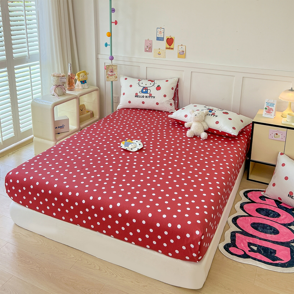 91家纺网 家纺一手货源 找家纺 玉元坊 2025新款正版授权三丽鸥系列全棉纯棉三四件套 基础款 苹果KT-基础款