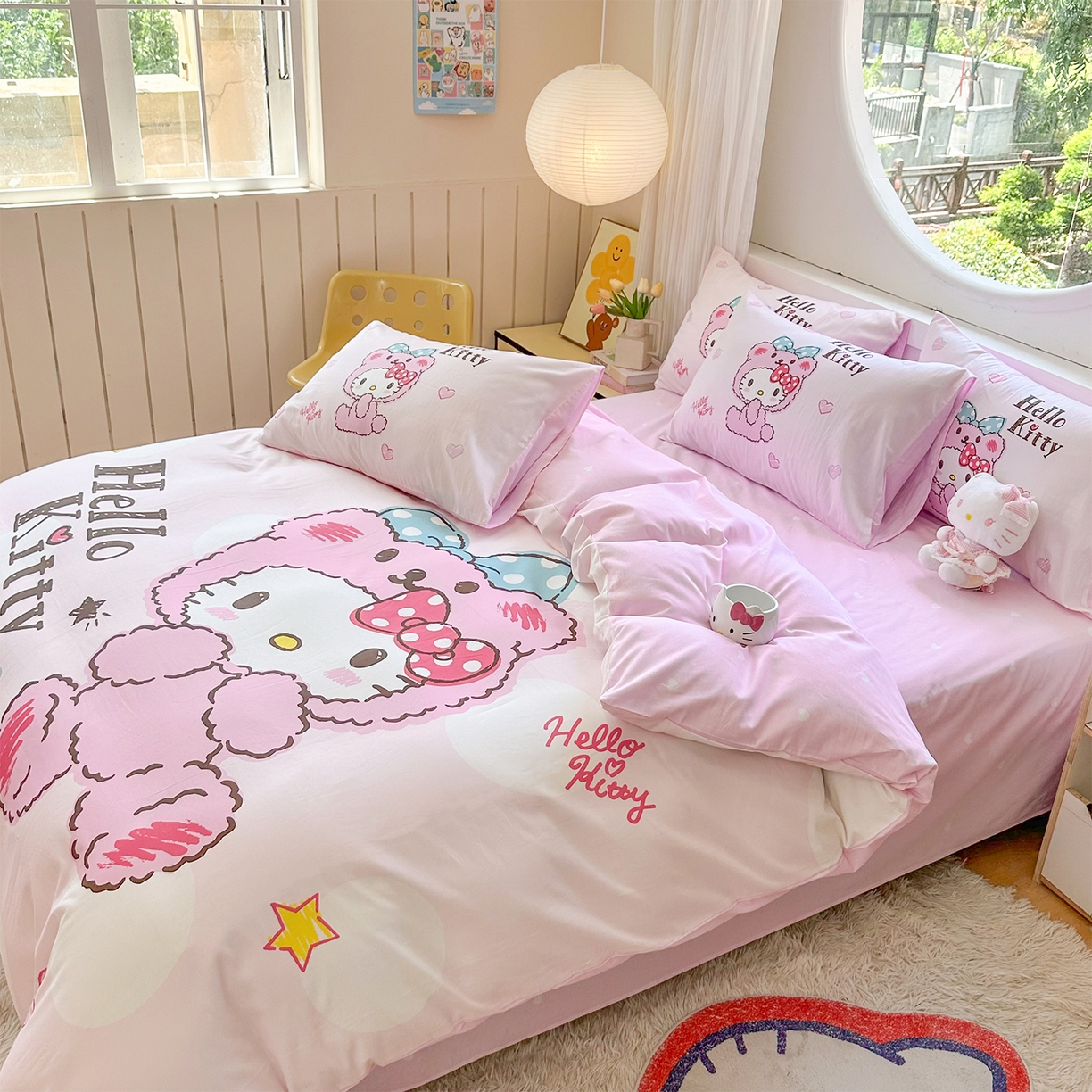 91家纺网 家纺一手货源 找家纺 玉元坊 2025新款正版授权三丽鸥系列全棉纯棉三四件套 基础款 宝宝凯蒂猫-基础款