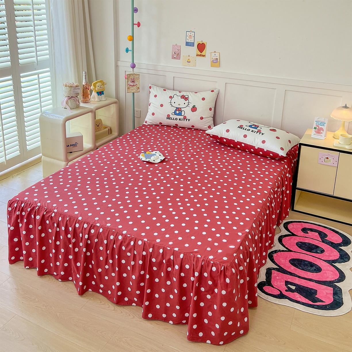 91家纺网 家纺一手货源 找家纺 玉元坊 2025新款正版授权三丽鸥系列全棉纯棉三四件套 基础款 苹果KT-基础款