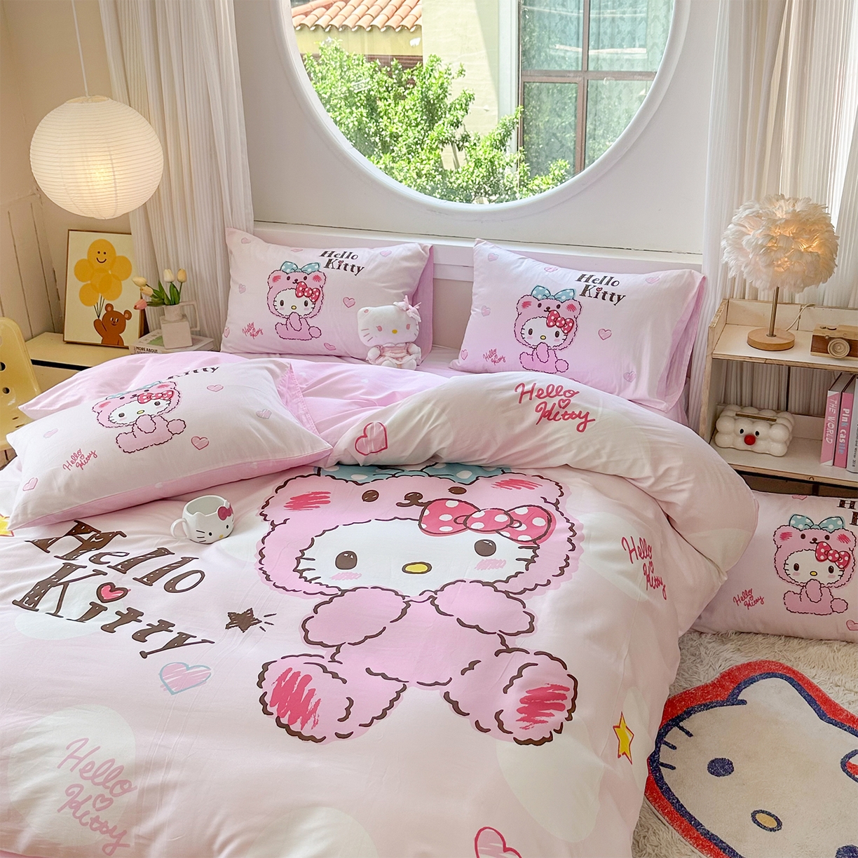 91家纺网 家纺一手货源 找家纺 玉元坊 2025新款正版授权三丽鸥系列全棉纯棉三四件套 基础款 宝宝凯蒂猫-基础款