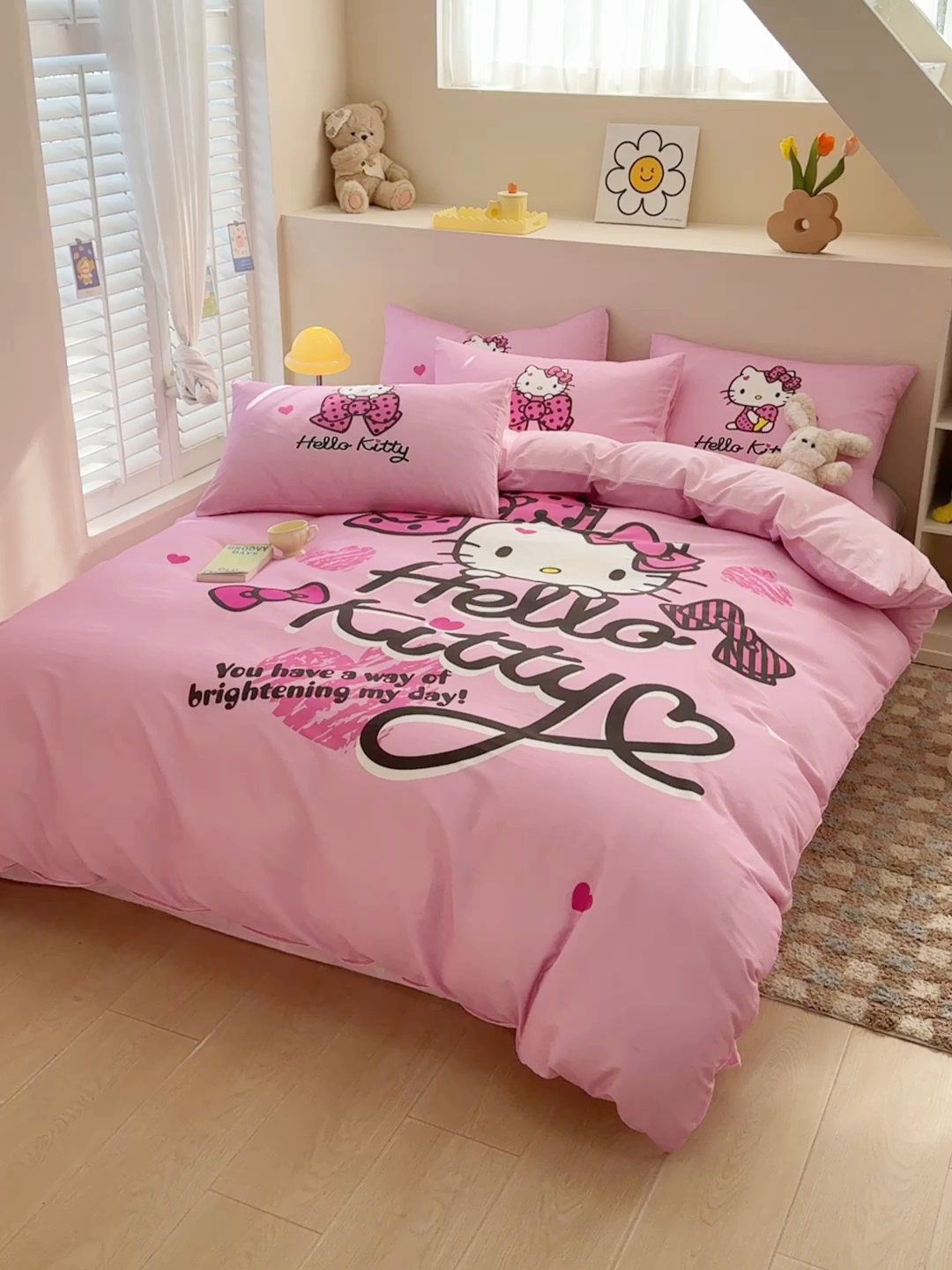 91家纺网 家纺一手货源 找家纺 玉元坊 2025新款正版授权三丽鸥系列全棉纯棉三四件套 基础款 凯蒂宝贝-基础款