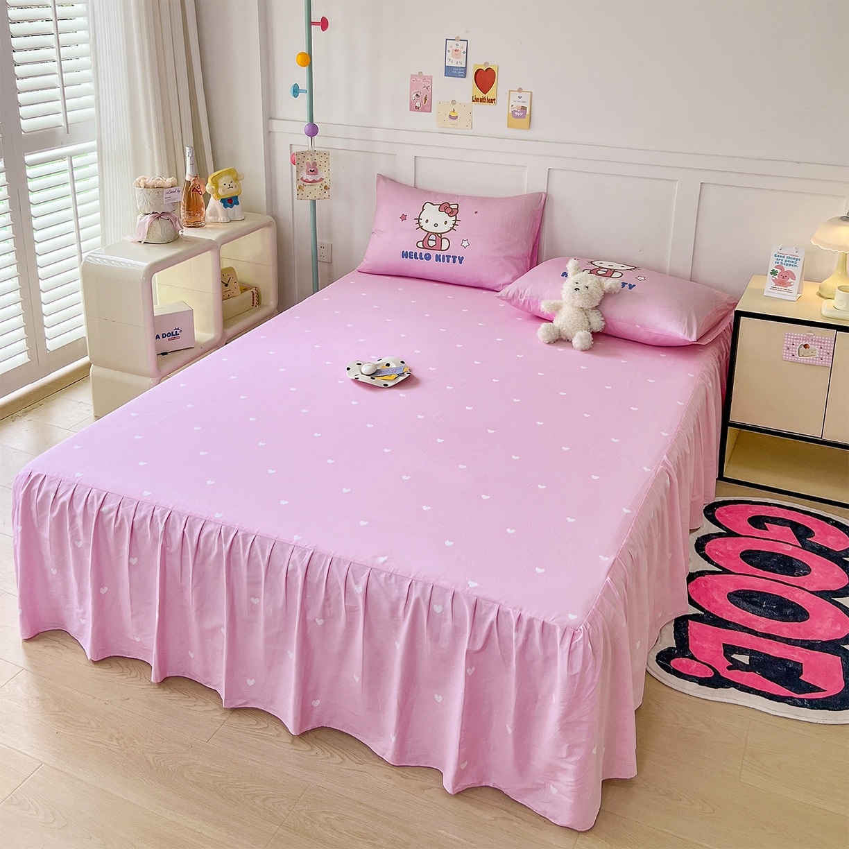 91家纺网 家纺一手货源 找家纺 玉元坊 2025新款正版授权三丽鸥系列全棉纯棉三四件套 基础款 凯蒂-基础款