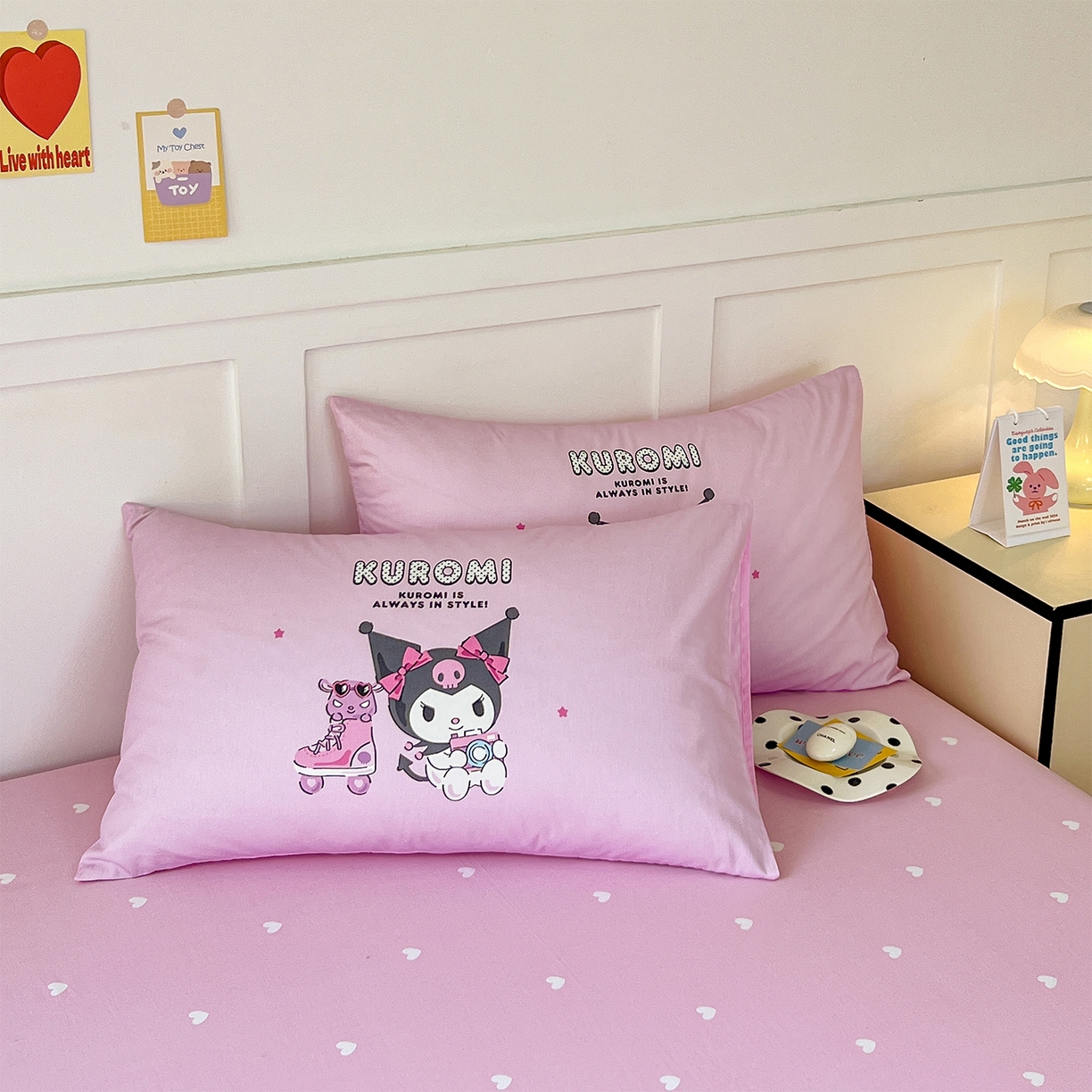 91家纺网 家纺一手货源 找家纺 玉元坊 2025新款正版授权三丽鸥系列全棉纯棉三四件套 基础款 爆米花-基础款