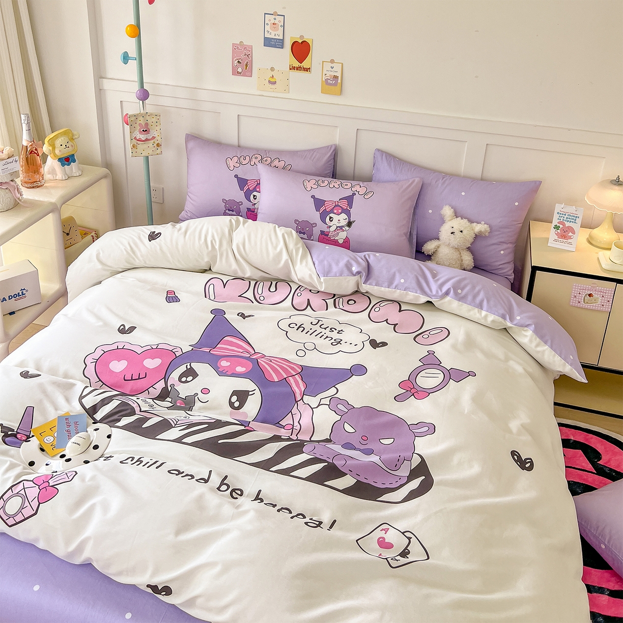 91家纺网 家纺一手货源 找家纺 玉元坊 2025新款正版授权三丽鸥系列全棉纯棉三四件套 基础款 扑克-基础款