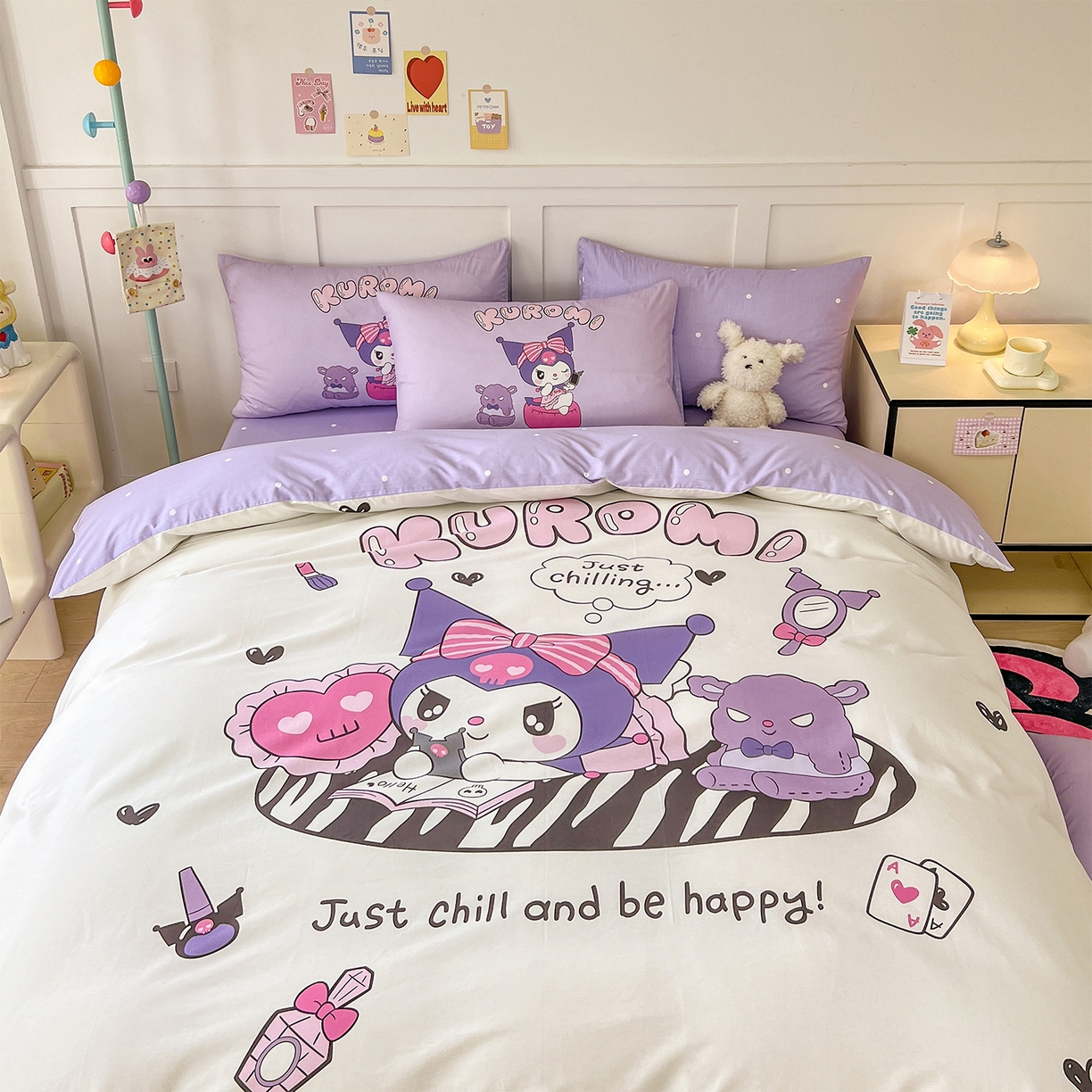 91家纺网 家纺一手货源 找家纺 玉元坊 2025新款正版授权三丽鸥系列全棉纯棉三四件套 基础款 扑克-基础款