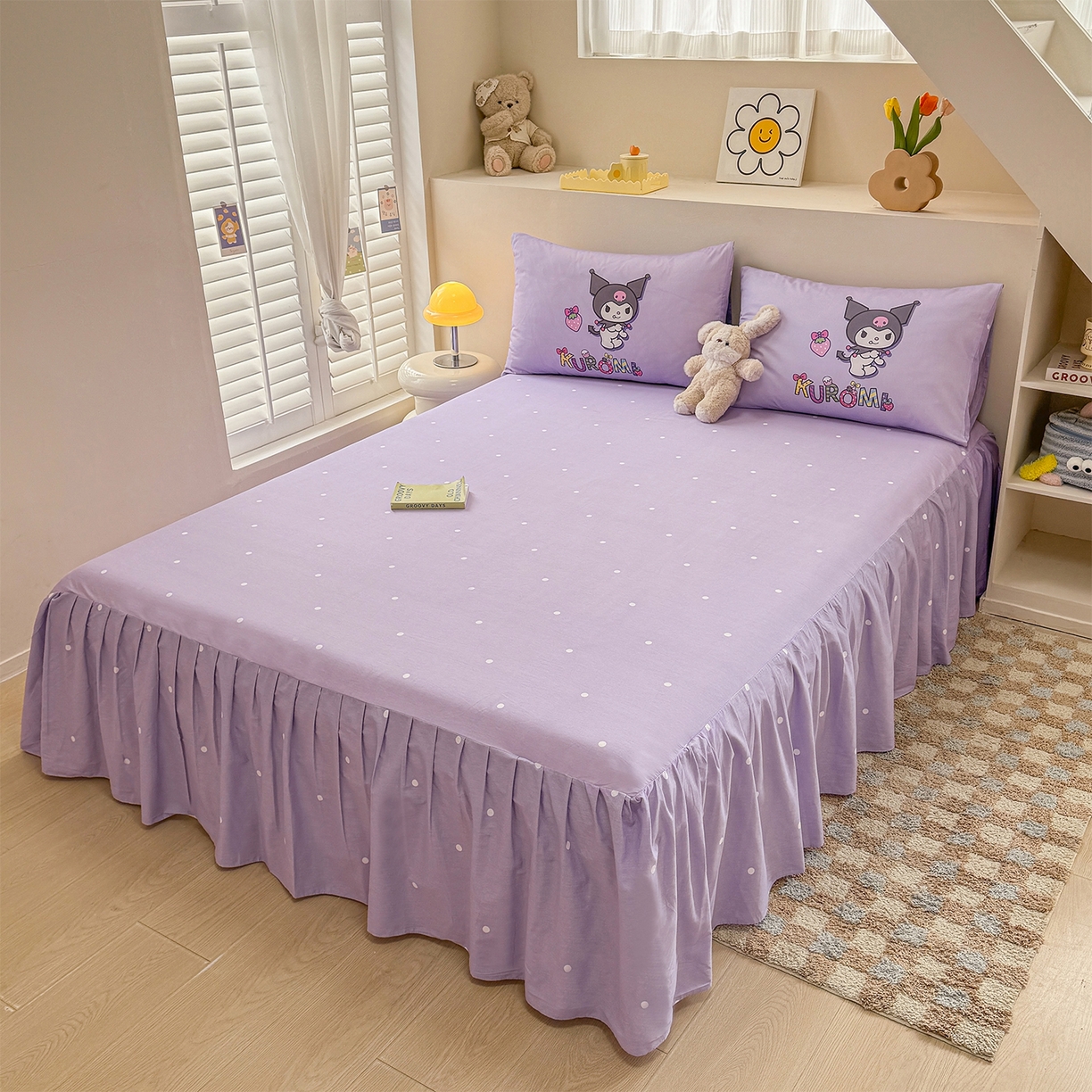 91家纺网 家纺一手货源 找家纺 玉元坊 2025新款正版授权三丽鸥系列全棉纯棉三四件套 基础款 草莓库洛米-基础款