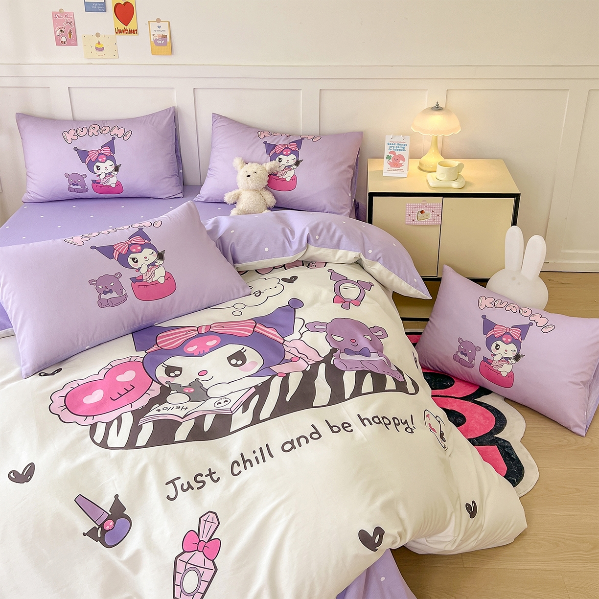 91家纺网 家纺一手货源 找家纺 玉元坊 2025新款正版授权三丽鸥系列全棉纯棉三四件套 基础款 扑克-基础款