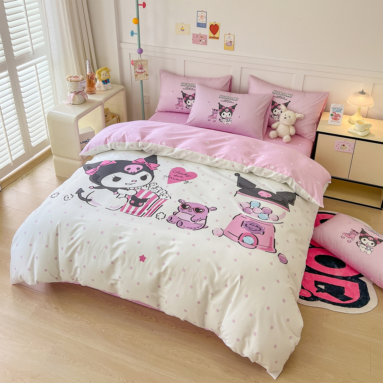 91家纺网 家纺一手货源 找家纺 玉元坊 2025新款正版授权三丽鸥系列全棉纯棉三四件套 基础款 爆米花-基础款