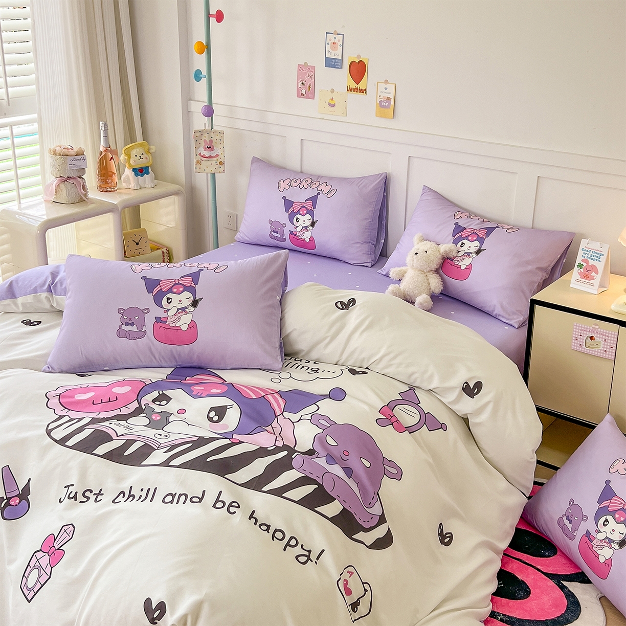 91家纺网 家纺一手货源 找家纺 玉元坊 2025新款正版授权三丽鸥系列全棉纯棉三四件套 基础款 扑克-基础款