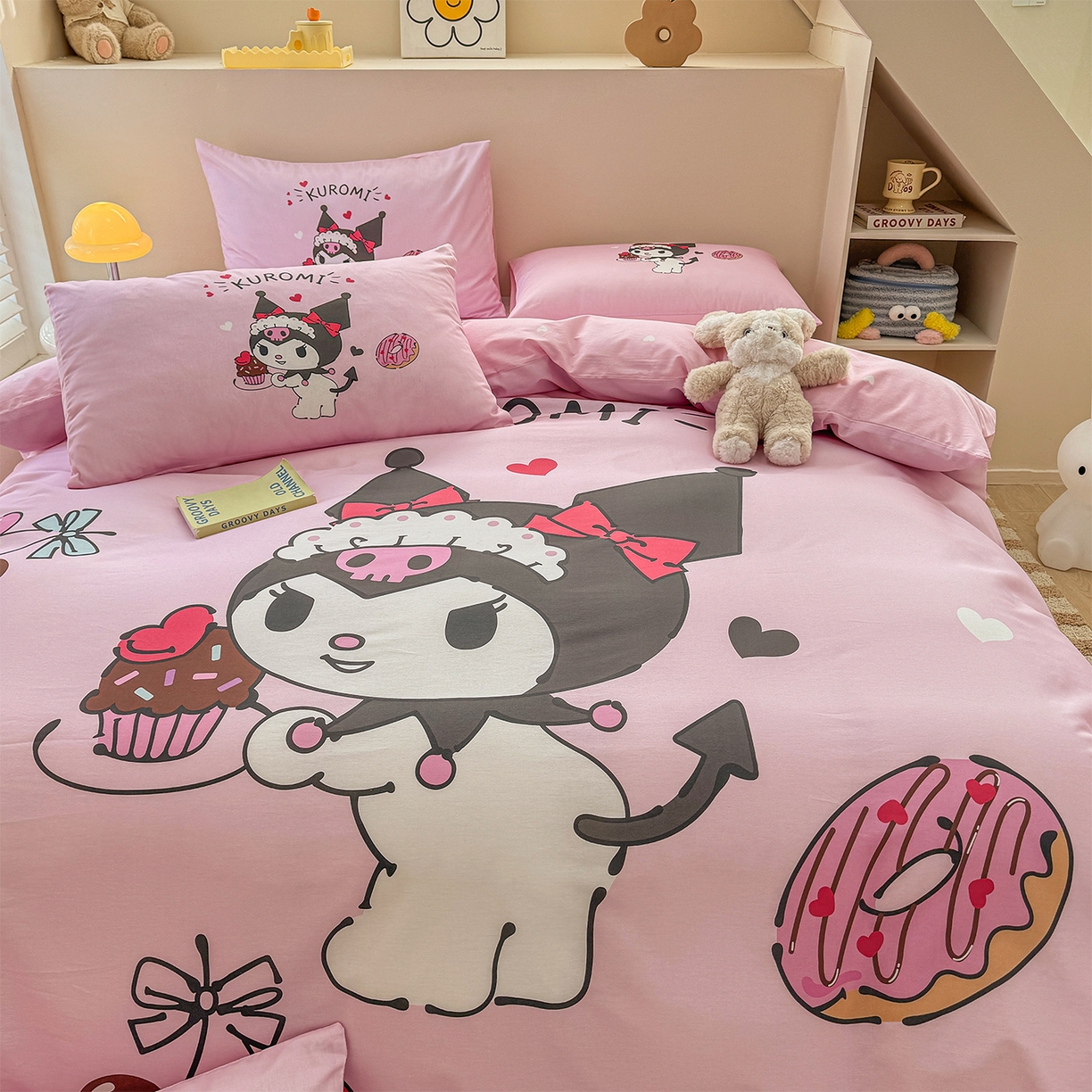 91家纺网 家纺一手货源 找家纺 玉元坊 2025新款正版授权三丽鸥系列全棉纯棉三四件套 基础款 美味库洛米-基础款