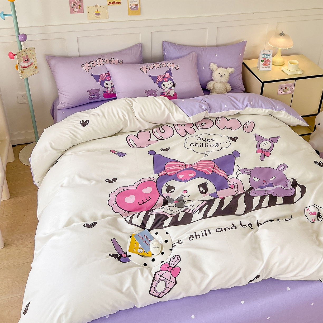 91家纺网 家纺一手货源 找家纺 玉元坊 2025新款正版授权三丽鸥系列全棉纯棉三四件套 基础款 扑克-基础款