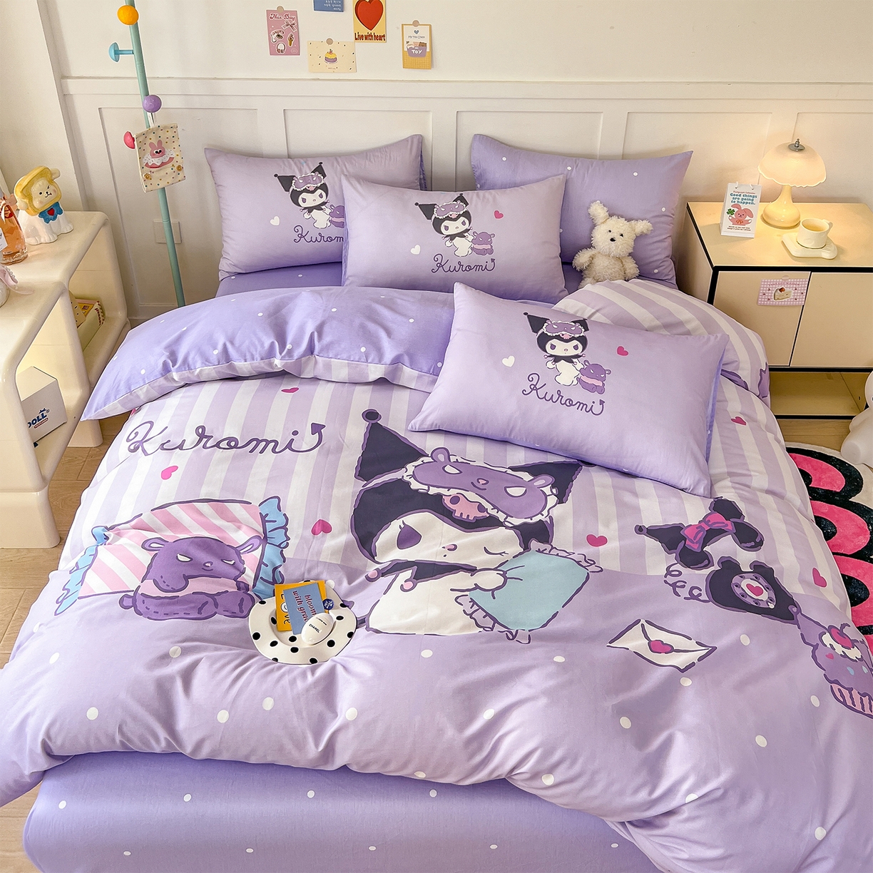 91家纺网 家纺一手货源 找家纺 玉元坊 2025新款正版授权三丽鸥系列全棉纯棉三四件套 基础款 糖果-基础款