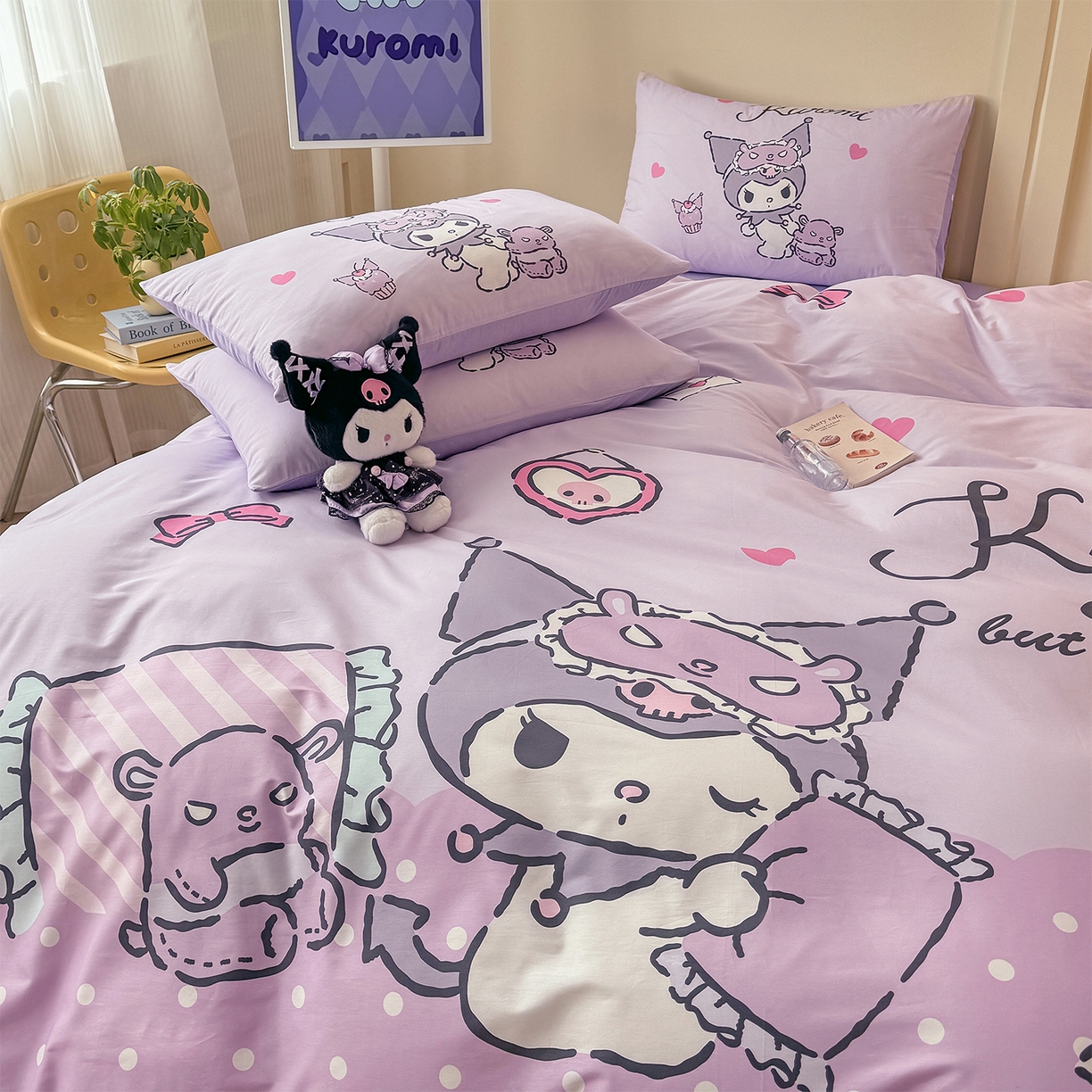 91家纺网 家纺一手货源 找家纺 玉元坊 2025新款正版授权三丽鸥系列全棉纯棉三四件套 基础款 晚安库洛米-基础款