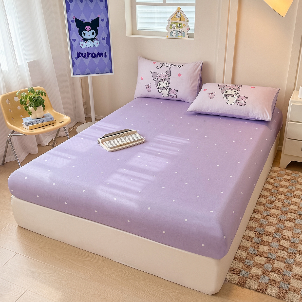 91家纺网 家纺一手货源 找家纺 玉元坊 2025新款正版授权三丽鸥系列全棉纯棉三四件套 基础款 晚安库洛米-基础款