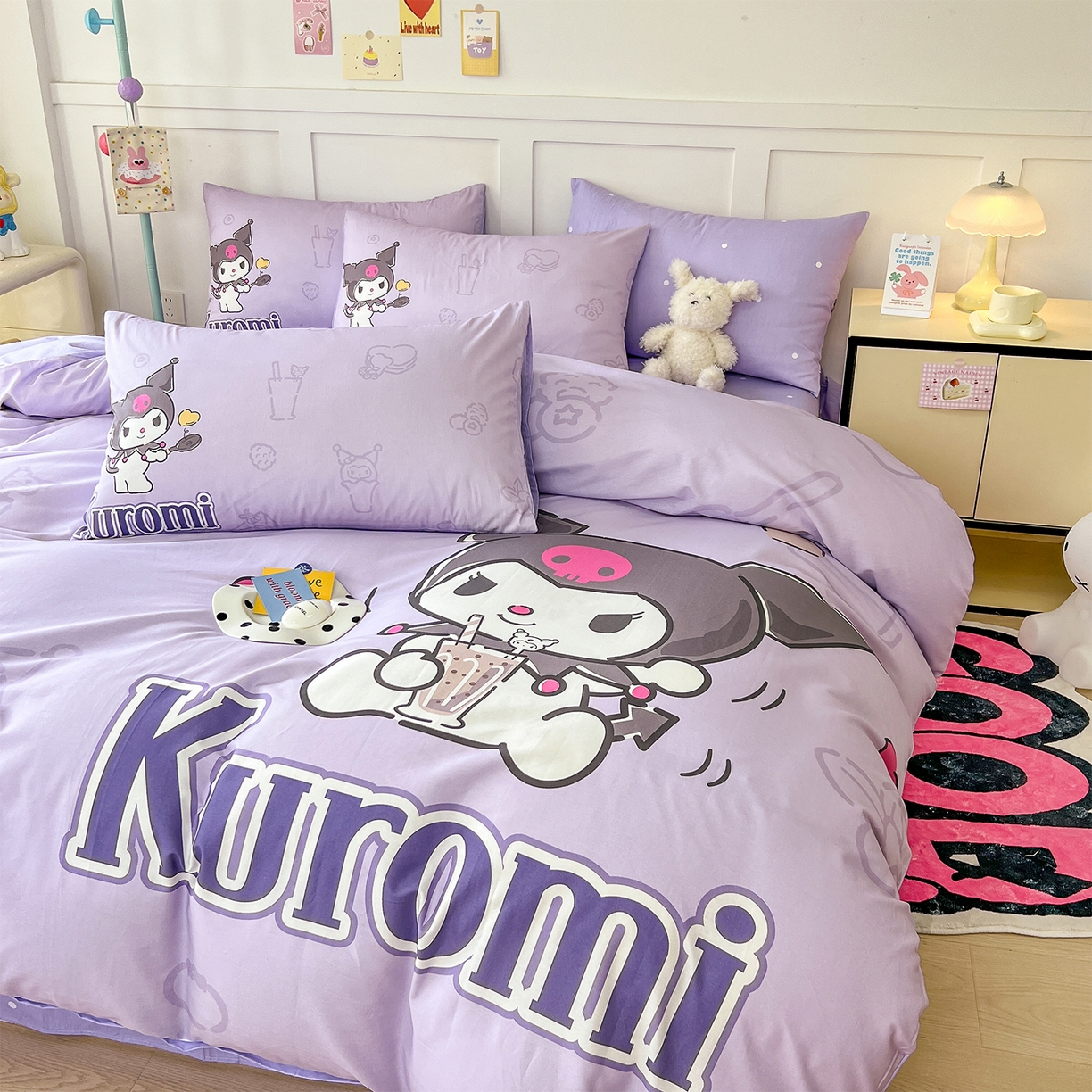 91家纺网 家纺一手货源 找家纺 玉元坊 2025新款正版授权三丽鸥系列全棉纯棉三四件套 基础款 饮料-基础款