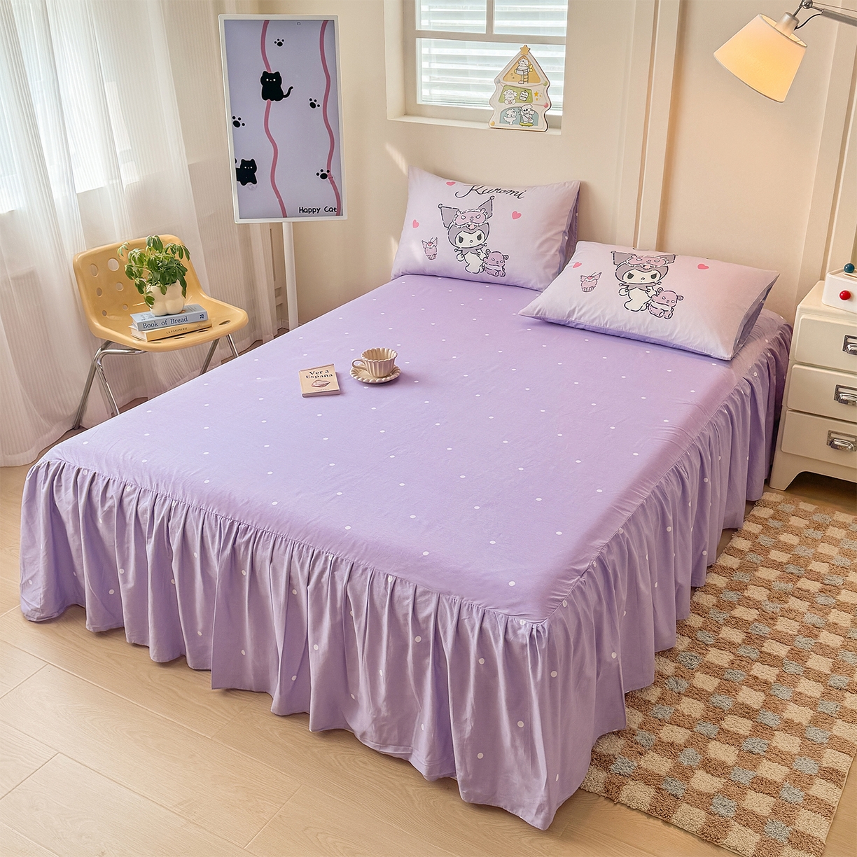 91家纺网 家纺一手货源 找家纺 玉元坊 2025新款正版授权三丽鸥系列全棉纯棉三四件套 基础款 晚安库洛米-基础款