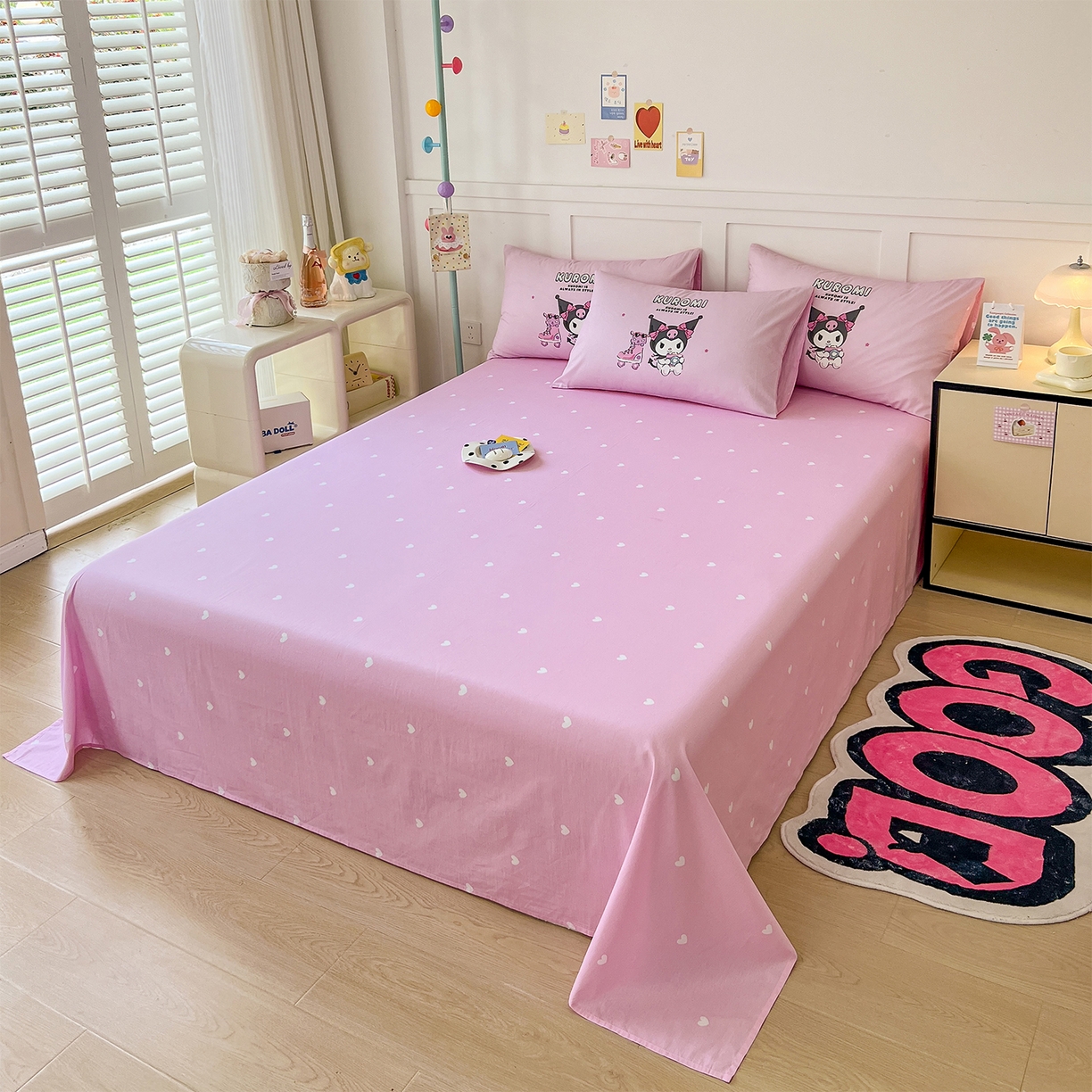 91家纺网 家纺一手货源 找家纺 玉元坊 2025新款正版授权三丽鸥系列全棉纯棉三四件套 基础款 爆米花-基础款