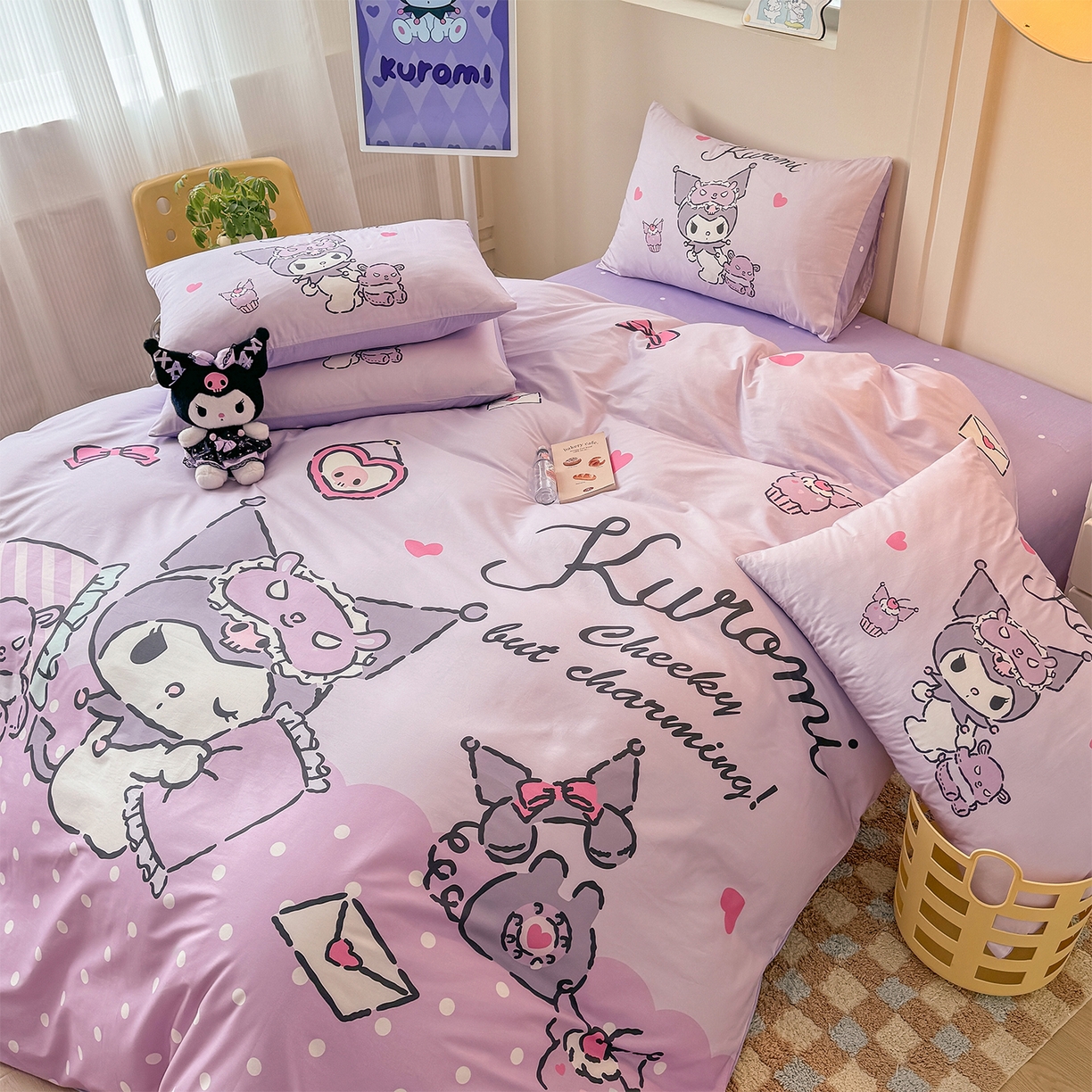 91家纺网 家纺一手货源 找家纺 玉元坊 2025新款正版授权三丽鸥系列全棉纯棉三四件套 基础款 晚安库洛米-基础款