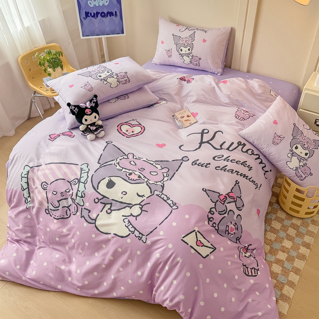 91家纺网 家纺一手货源 找家纺 玉元坊 2025新款正版授权三丽鸥系列全棉纯棉三四件套 基础款 晚安库洛米-基础款