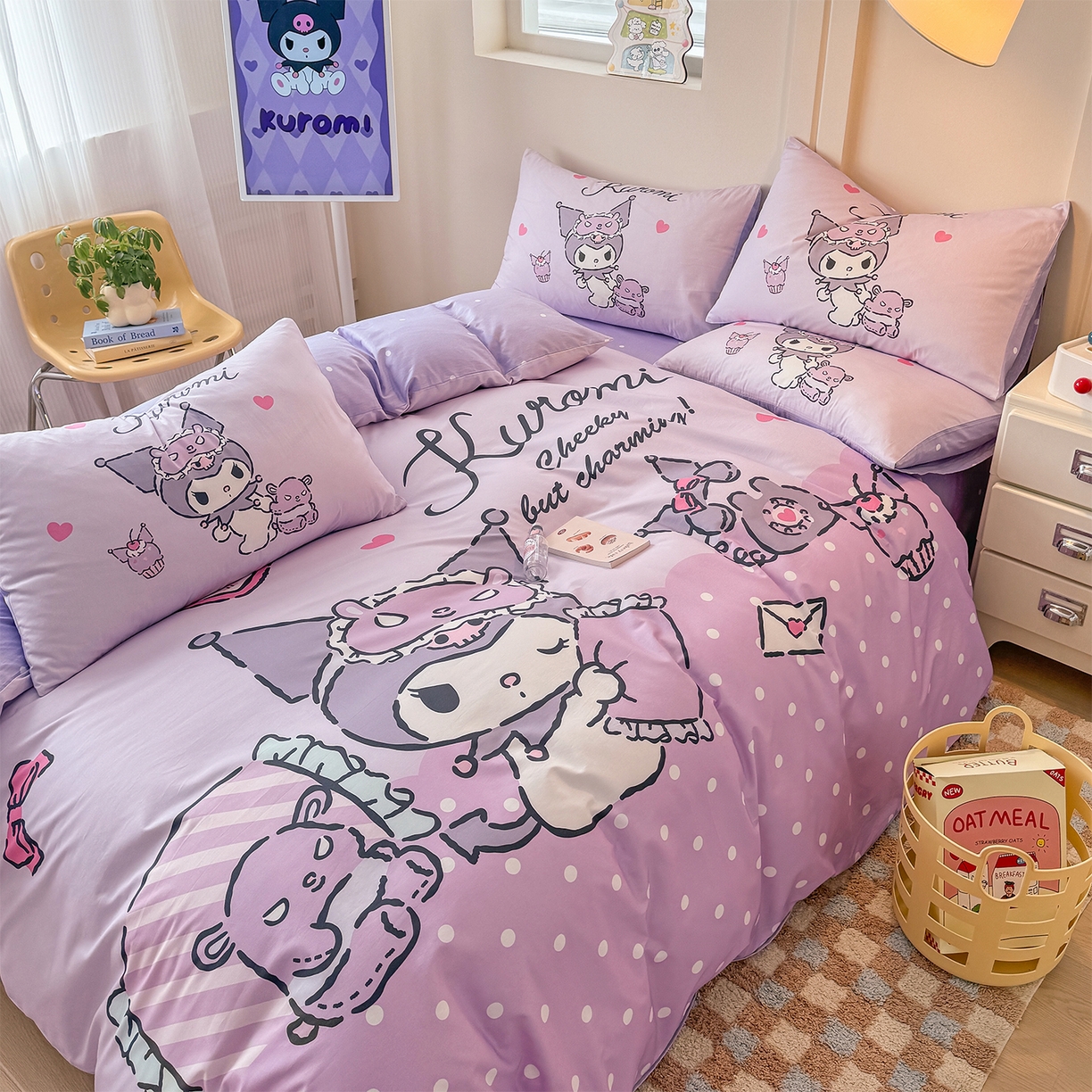 91家纺网 家纺一手货源 找家纺 玉元坊 2025新款正版授权三丽鸥系列全棉纯棉三四件套 基础款 晚安库洛米-基础款