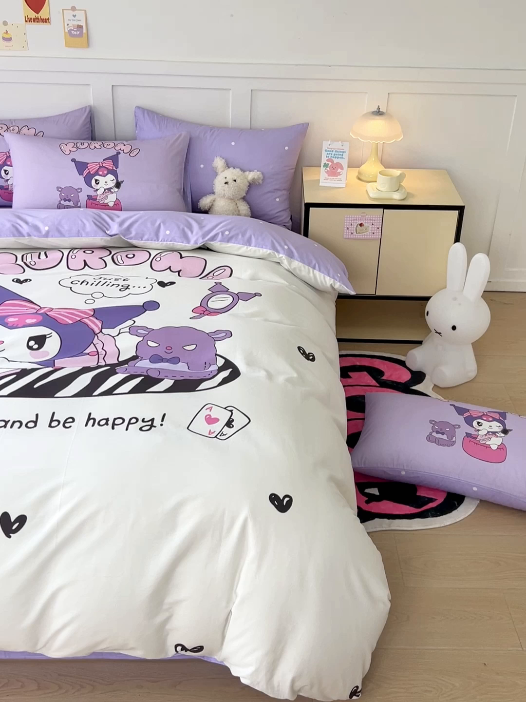 91家纺网 家纺一手货源 找家纺 玉元坊 2025新款正版授权三丽鸥系列全棉纯棉三四件套 基础款 扑克-基础款