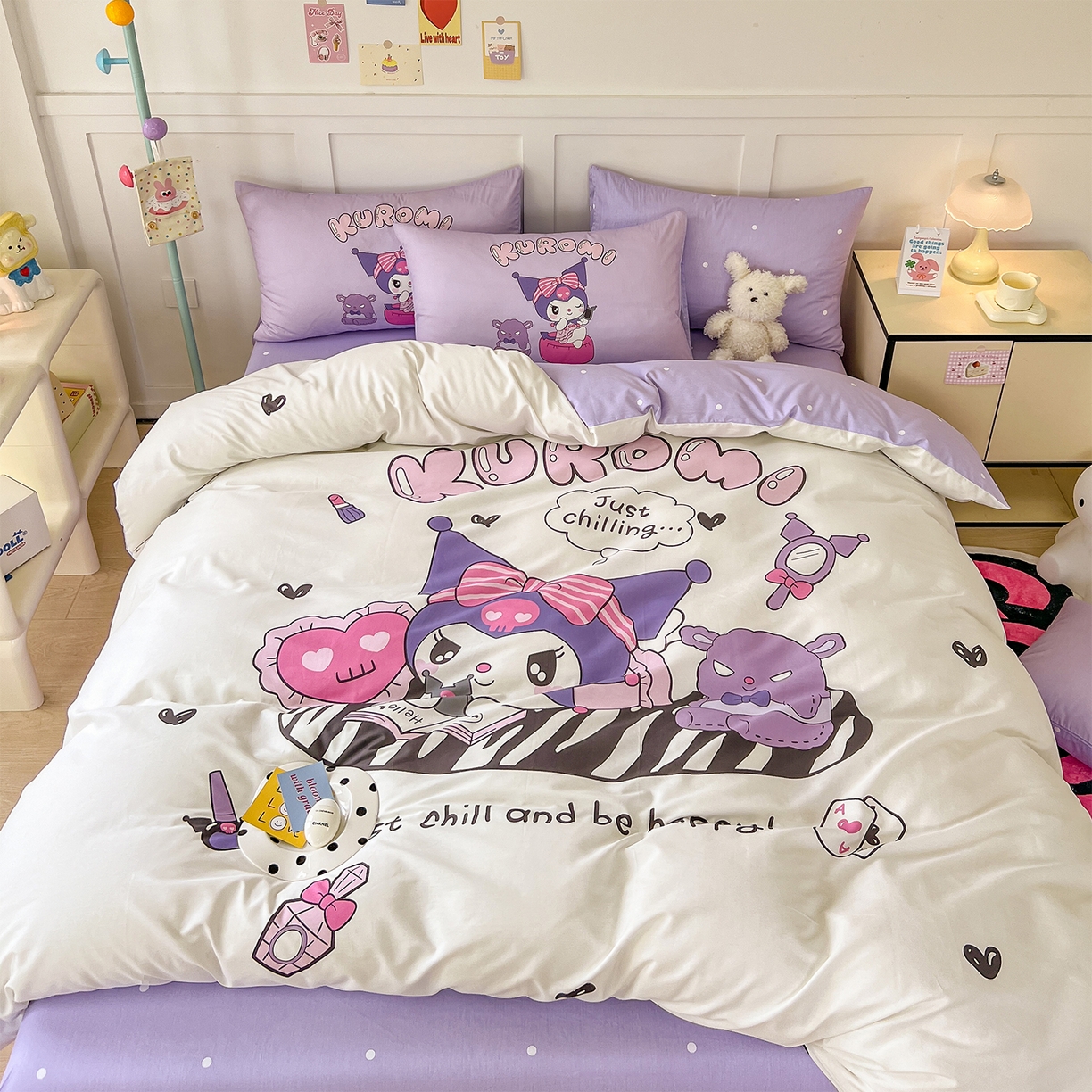 91家纺网 家纺一手货源 找家纺 玉元坊 2025新款正版授权三丽鸥系列全棉纯棉三四件套 基础款 扑克-基础款