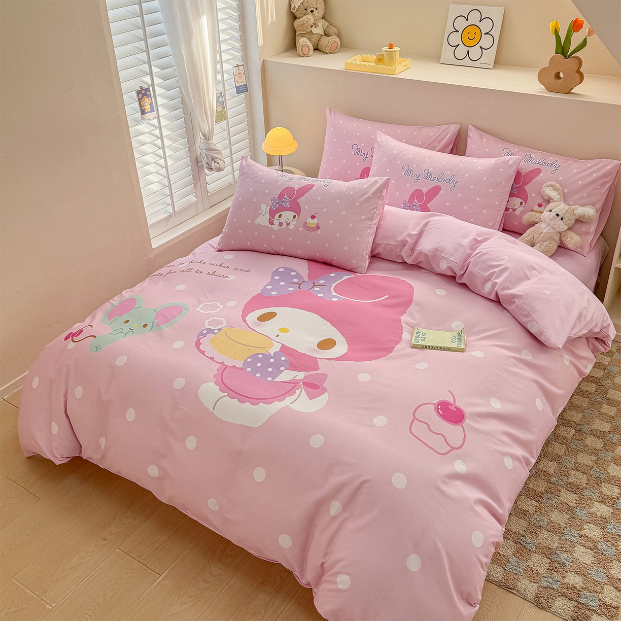 玉元坊 2025新款正版授权三丽鸥系列全棉纯棉三四件套 基础款 甜品美乐蒂-基础款