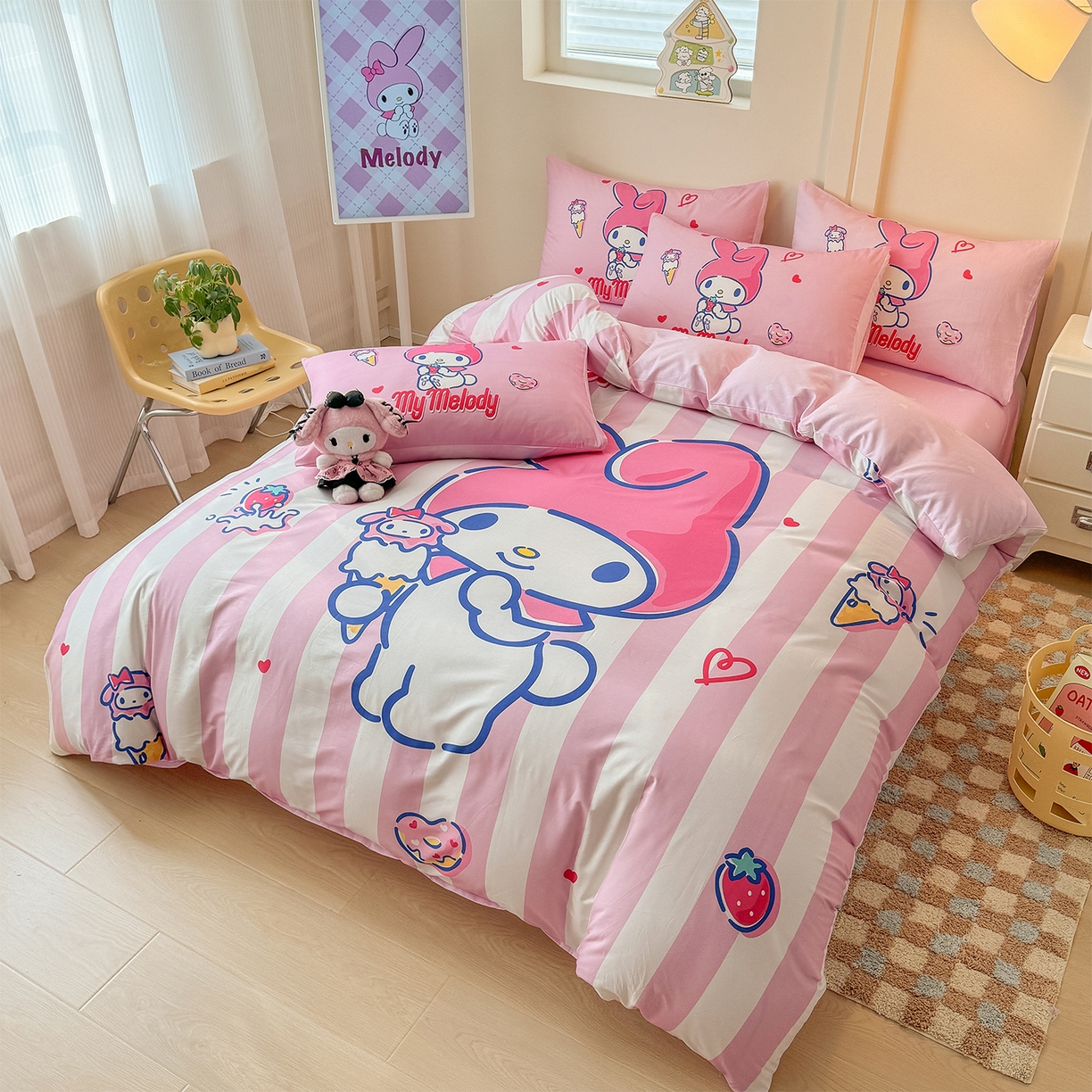 91家纺网 家纺一手货源 找家纺 （总）玉元坊 2025新款正版授权三丽鸥系列全棉纯棉三四件套 基础款