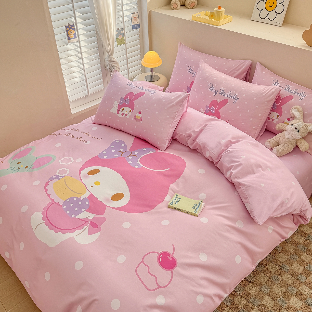 91家纺网 家纺一手货源 找家纺 玉元坊 2025新款正版授权三丽鸥系列全棉纯棉三四件套 基础款 甜品美乐蒂-基础款